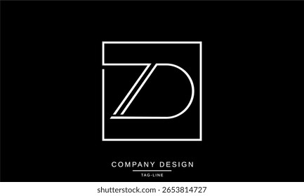 ZD, DZ, Z, D Abstract Letters Logo Monogram Font Icon Graphic Minimal