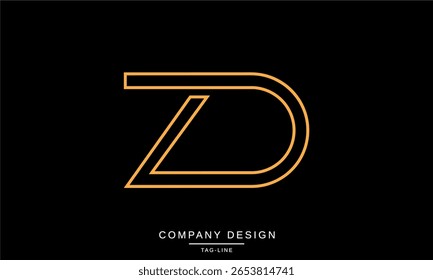 ZD, DZ, Z, D Abstrakte Buchstaben Logo Monogramm Schriftart Symbol Grafik Minimal