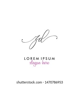 ZD Initial beauty monogram logo vector