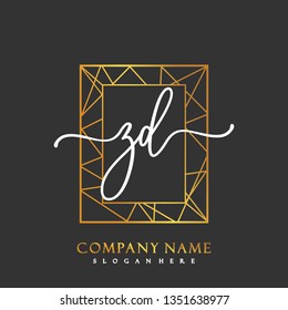 ZD Initial Handwriting logo template vector