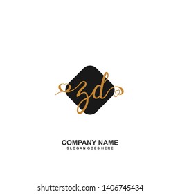 ZD Initial handwriting logo vector