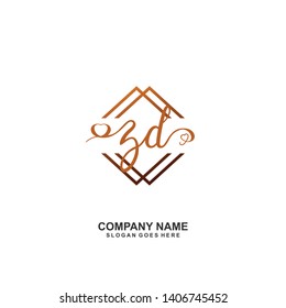 ZD Initial handwriting logo vector