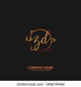 ZD Initial handwriting logo vector