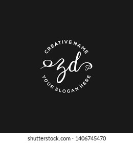 ZD Initial handwriting logo vector