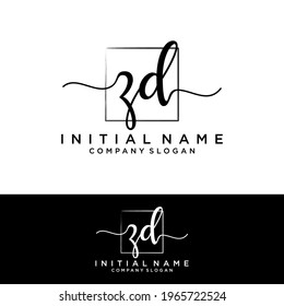 ZD Initial letters, handwriting signature logo.