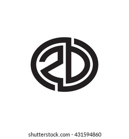 ZD initial letters looping linked ellipse monogram logo