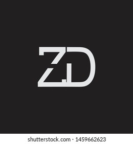 ZD initial logo Capital Letters black background