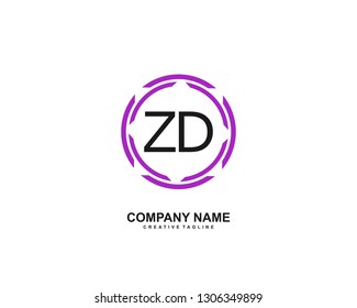 ZD initial logo template vector