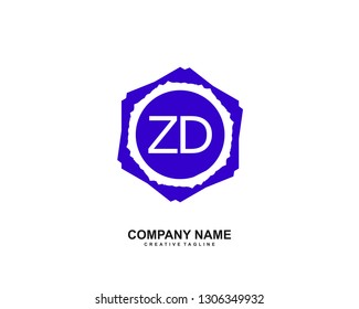 ZD initial logo template vector