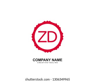 ZD initial logo template vector