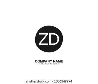 ZD initial logo template vector