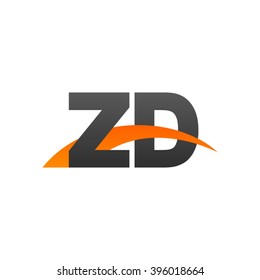 ZD initial overlapping swoosh letter logo black orange