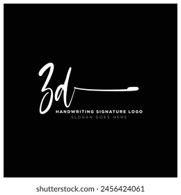 ZD initials Handwriting signature logo. ZD letter real estate, beauty, photography logo design.