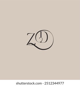 ZD letter elegant and luxury style dinamyc curvy initial concept monogram wedding logo