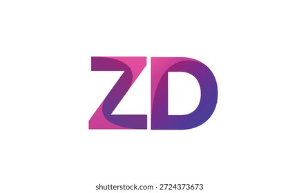 ZD Letter Gradient Monogram Logo for Modern Business Branding