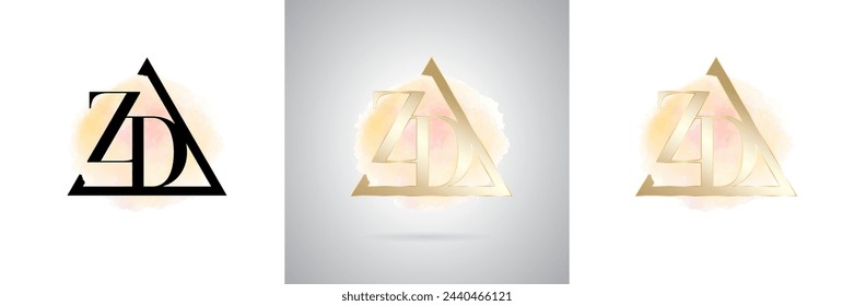 ZD Letter Initial Brand Logo Design	
