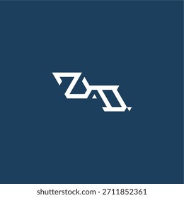 Logotipo moderno del monograma del estilo del techno minimalista del diseño inicial del concepto del esport de la letra de ZD