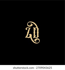 ZD letter initial royal concept Barock style design monogram modern logo