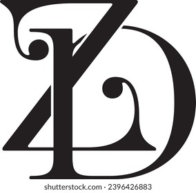 Diseño moderno del logotipo de la letra ZD