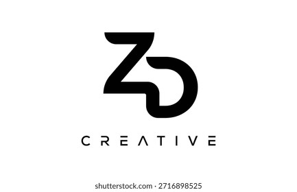 ZD Letter Monogram Logo for Modern Creative Brand Identity