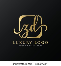 ZD Logo Design Vector Template. Initial Luxury Letter ZD Vector Illustration