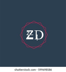zd logo letter initial, Abstract Polygonal Background Logo, design for Corporate Business Identity,flat icon, Alphabet letter