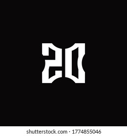 Monograma del logotipo ZD con elementos cortados plantilla de diseño