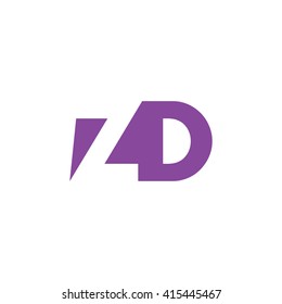ZD Logo. Vector Graphic Branding Letter Element. White Background
