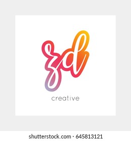 ZD logo, vector. Useful as branding, app icon, alphabet combination, clip-art.