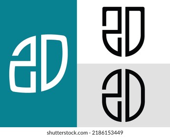 ZD modern initial letter logo design vector bundle. It will be suitable for which company or brand name start those initial.