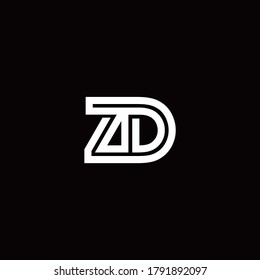 Logo de monograma ZD con plantilla de diseño de línea abstracta