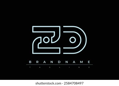 ZD Technology Letter Logo Template. This tech letter logo is a graphic mark that uses letters to represent a technology company.