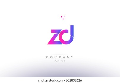 zd z d  pink purple modern creative gradient alphabet company logo design vector icon template