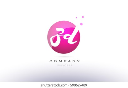 zd z d  sphere pink 3d alphabet company letter combination logo hand writting written design vector icon template 