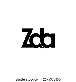 diseño original del logotipo del monograma de la letra zda