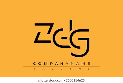 ZDG abstract letter design. Modern Business Logo Design With Abstract Typography and Contemporary Style