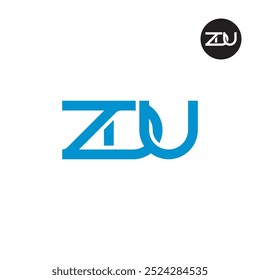 Diseño de monograma de letra de logotipo ZDU