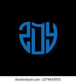 ZDY letter logo creative design. ZDY unique design.
