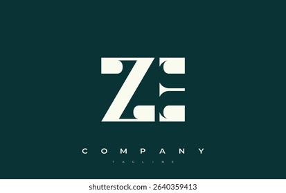 ZE Abstract Geometric Logo Design. Modern and elegant logo design with simplistic typography elements, showcasing branding excellence.