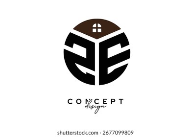 ZE Creative Real Estate Monogram Diseño de concepto de logotipo en forma de círculo