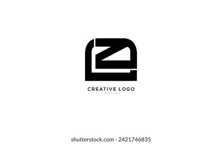 ZE EZ Abstract initial monogram letter alphabet logo design