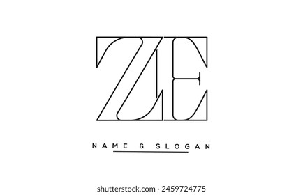 ZE, EZ Abstract Letters Logo Monogram