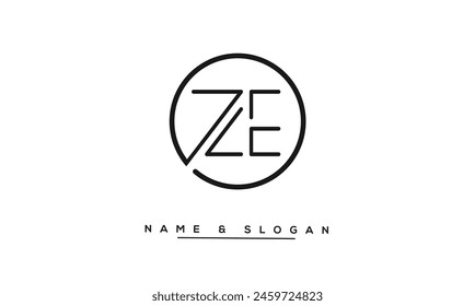 ZE, EZ Abstract Letters Logo Monogram