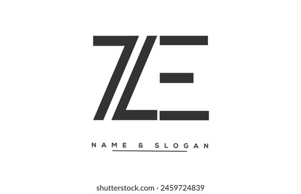 ZE, EZ Letras Abstractas Logo Monograma