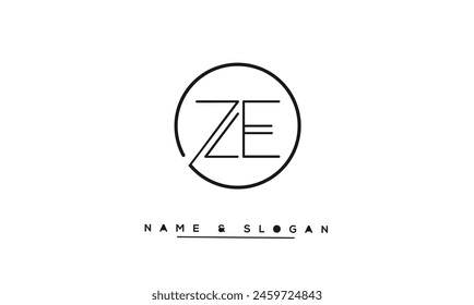 ZE, EZ Abstract Letters Logo Monogram