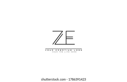 ZE EZ abstract vector logo monogram template