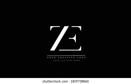 ZE EZ abstract vector logo monogram template