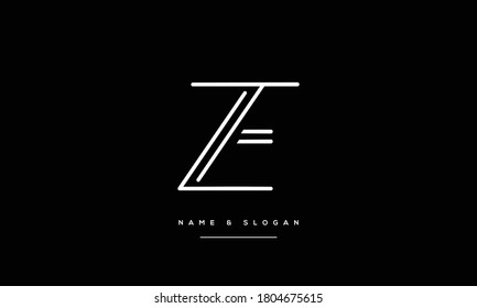 ZE ,EZ ,Z E  Abstract Letters Logo Monogram