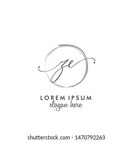 ZE Initial beauty monogram logo vector
