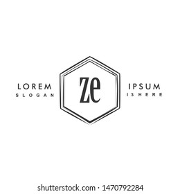 ZE Initial beauty monogram logo vector